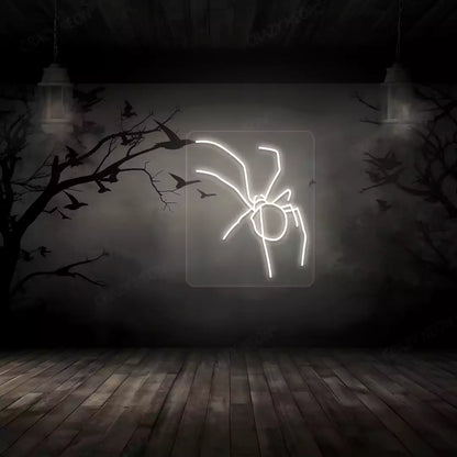 Spider Neon Sign | White