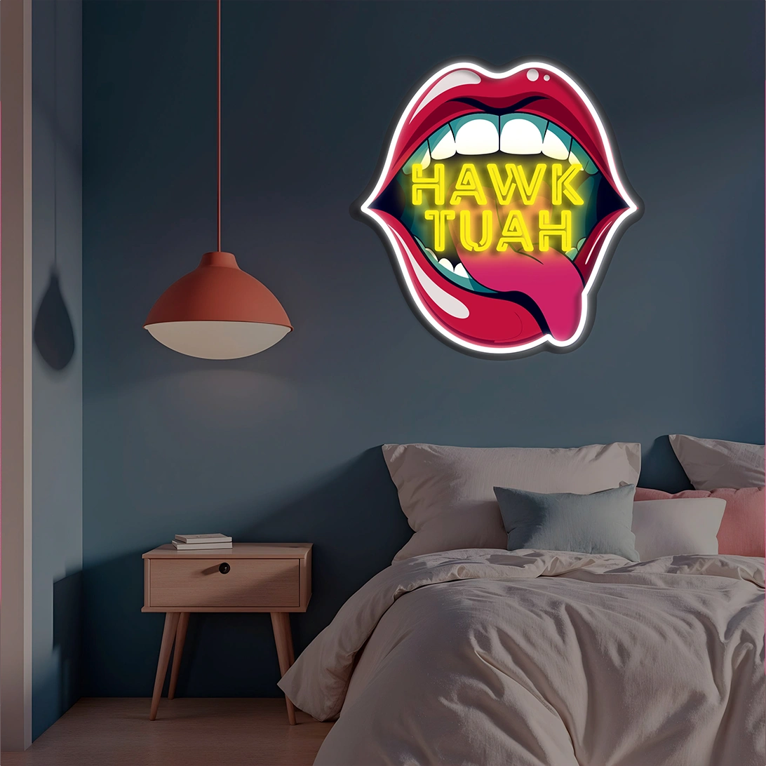 HAWK TUAH Neon Sign