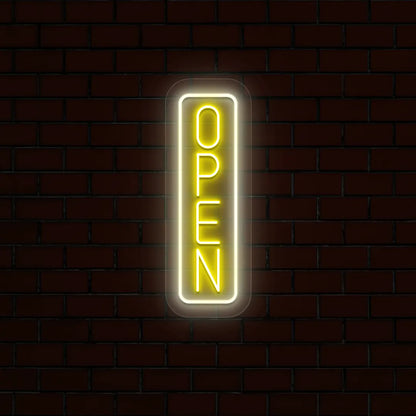 Vertical Open Multicolor Neon Sign