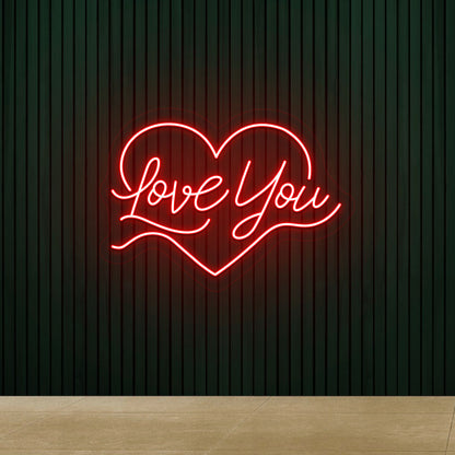 Love You Inside Heart Neon Sign