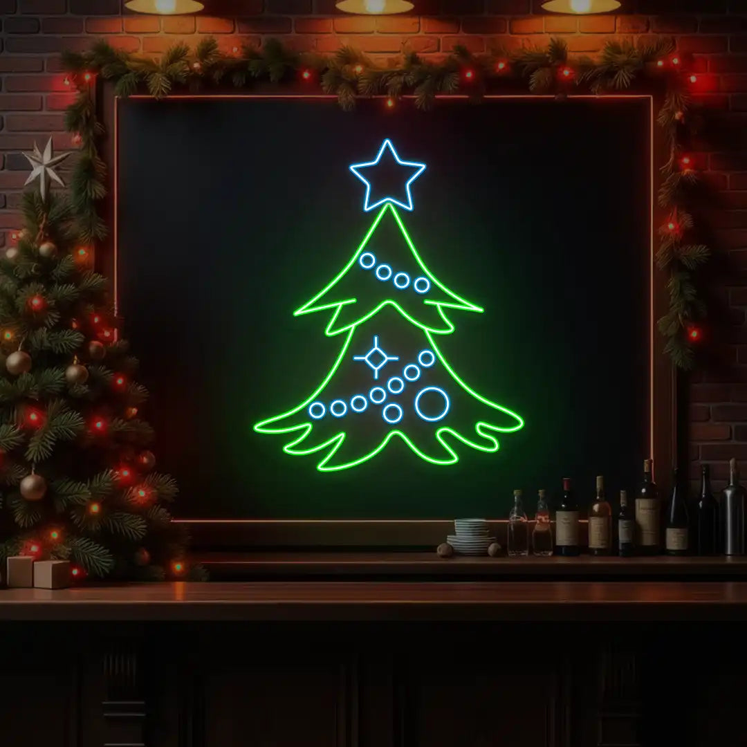 Starlight Christmas Tree Neon Sign | Iceblue