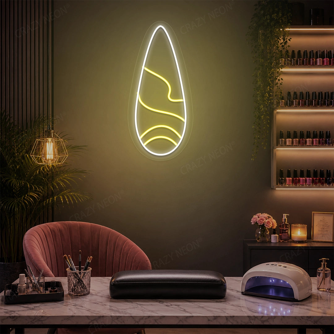 Aura Artifact Nail Neon Sign in yellow color