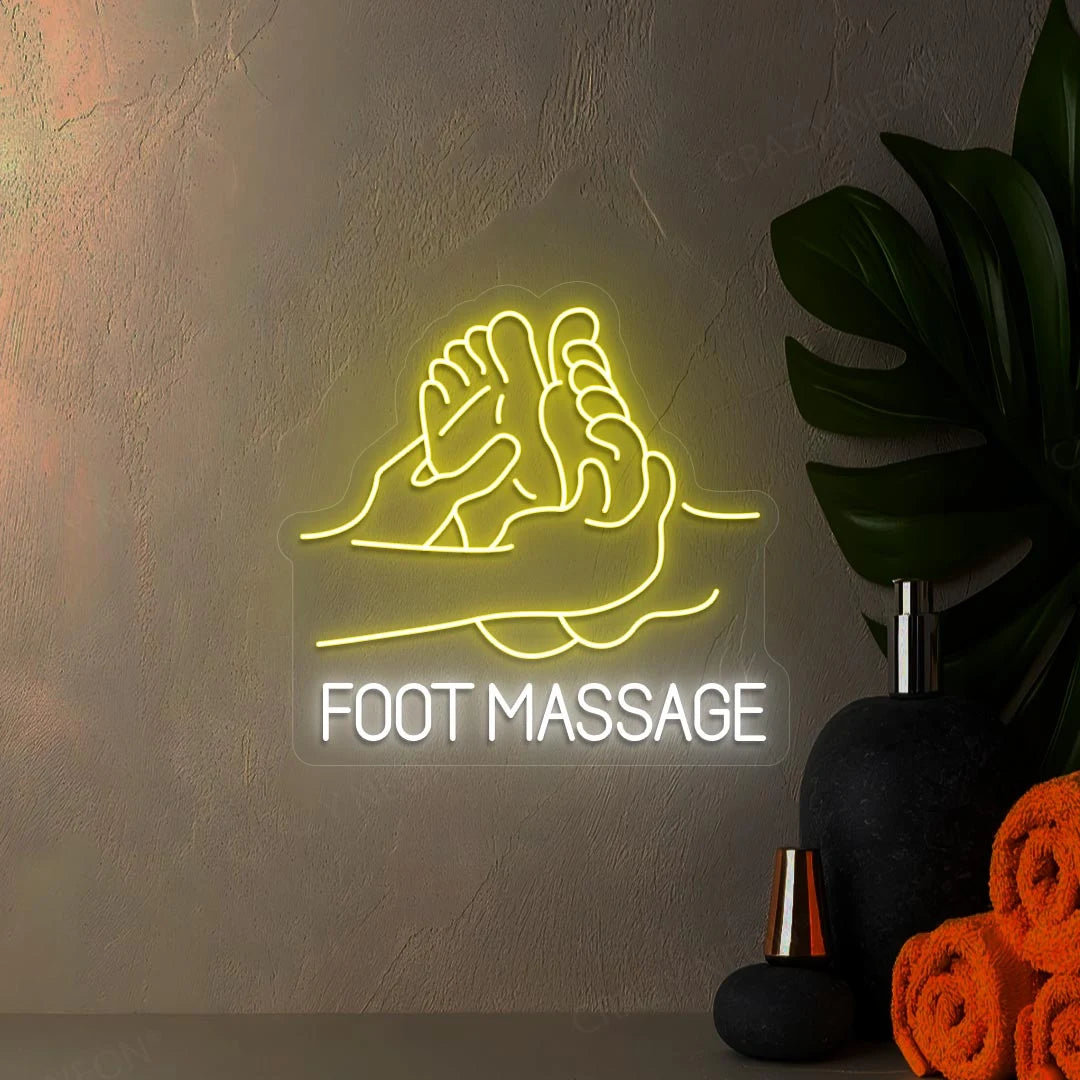 Foot Massage Spa Neon Sign | Yellow