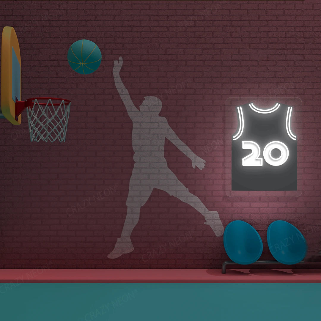 Brooklyn Sharpe 20 Jersey Basketball Neon Artwork