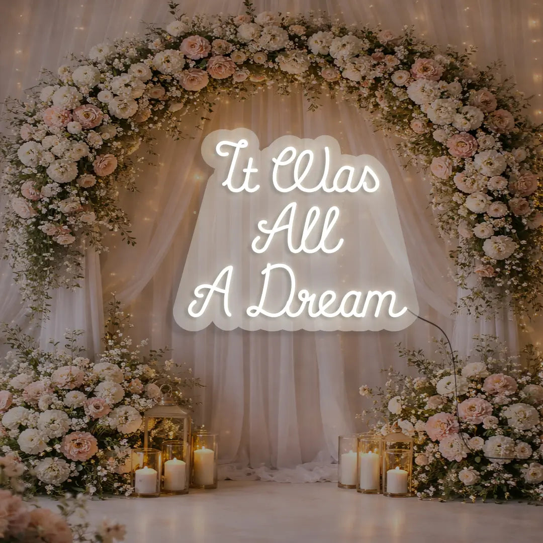 It Was All A Dream Neon Light in Wamwhite color 