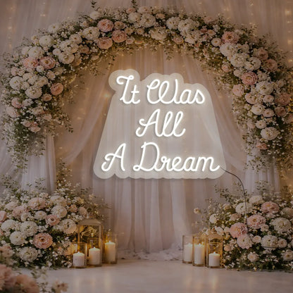It Was All A Dream Neon Light in Wamwhite color 
