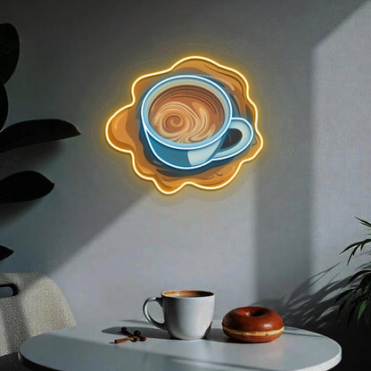 Cup Of Coffee Neon Sign | Ice Blue