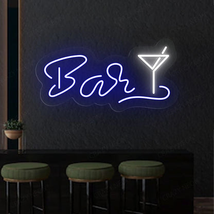 Bar Martini Glass Neon Sign Multicolour | Blue