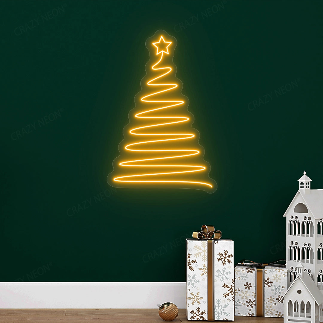 Christmas Tree Shaped LED Neon Sign | orange