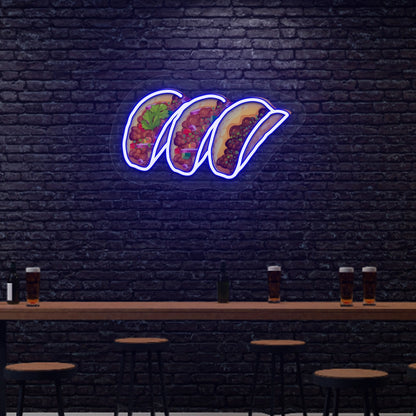 Tacos Neon Sign Artwork | Blue 