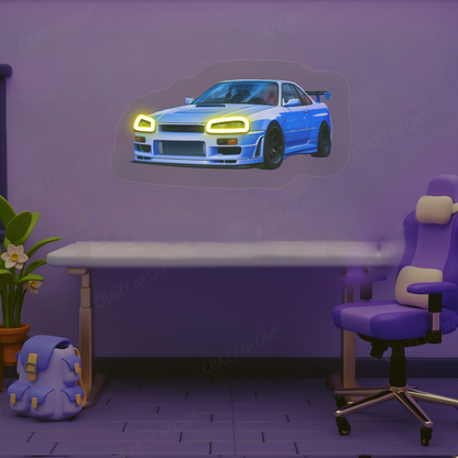 Skyline GT-R Neon Artwork | Yellow