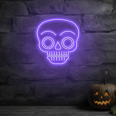 Glow Skull Neon Sign | Purple