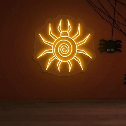 Spiral Spider Neon Sign | Orange