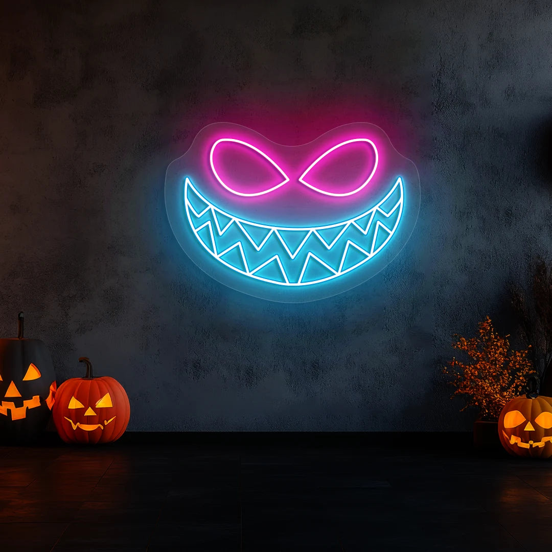 Sinister Grin Neon Sign | Iceblue