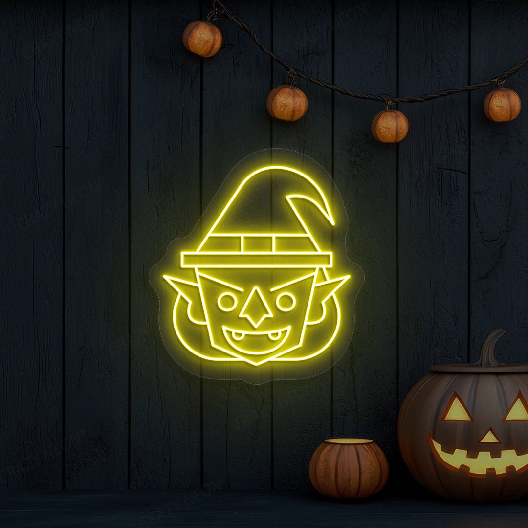 Vampire Witch Neon Sign | Yellow