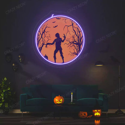 Walking corpse Neon Artwork | Purple