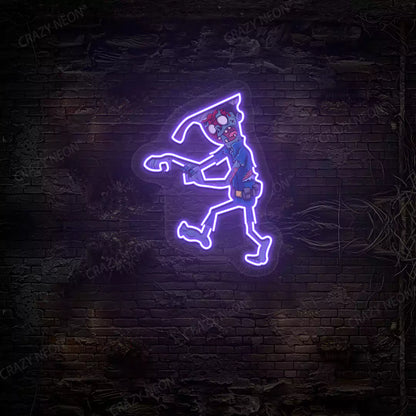 Zombie Walker Neon Artwork | Purple