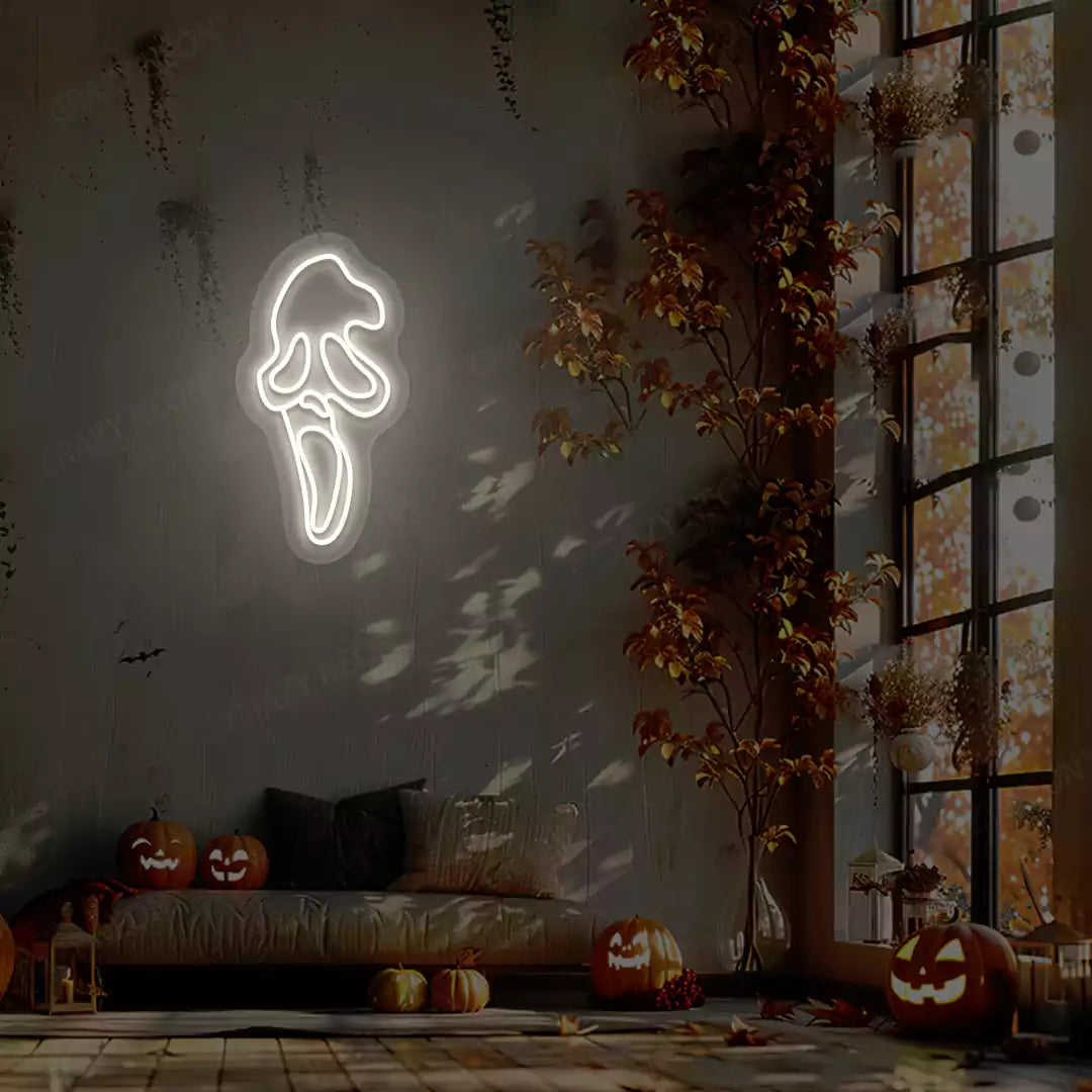 Ghost Scream Neon Sign | Warmwhite