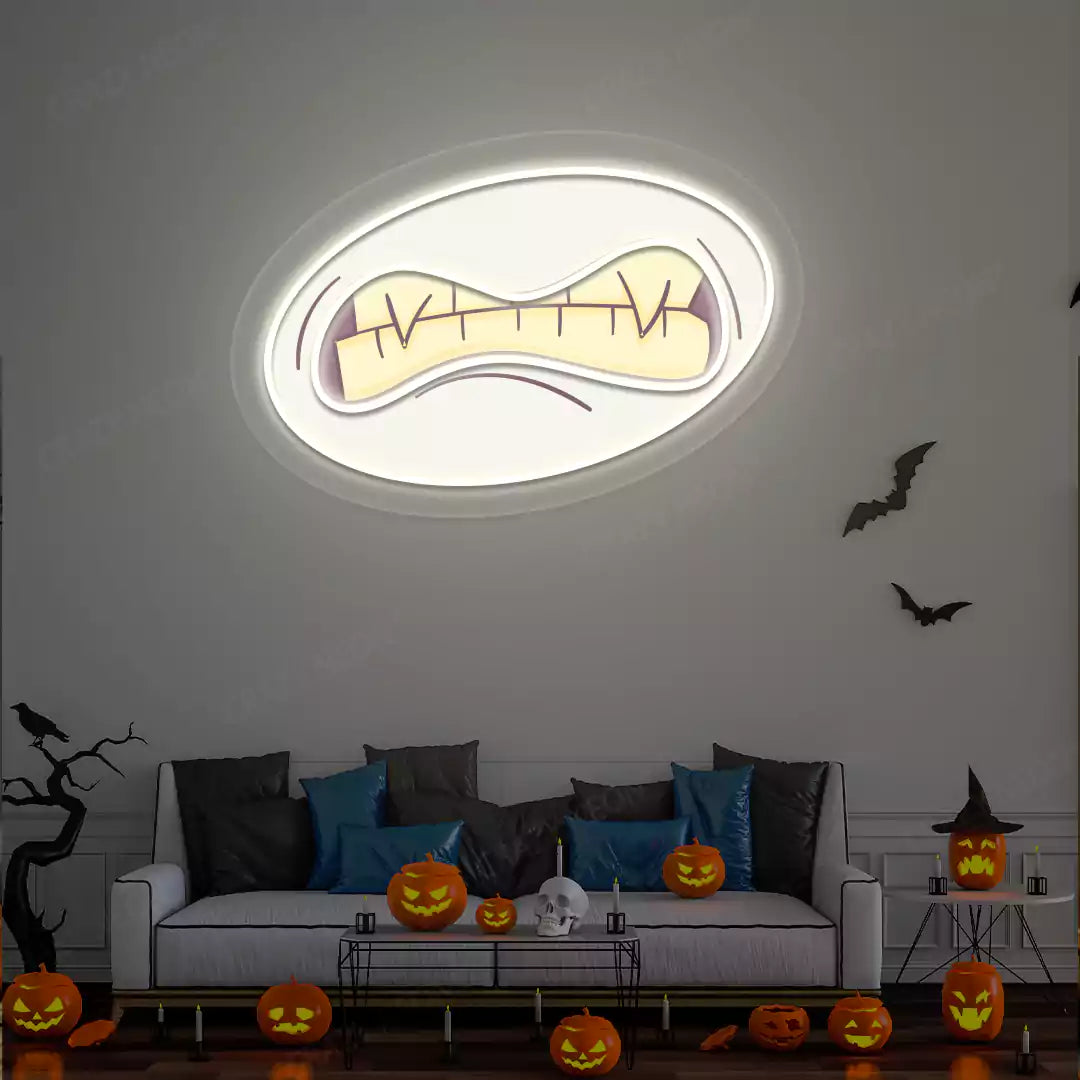Grotesque Monster Mouth Neon Artwork | Warmwhite