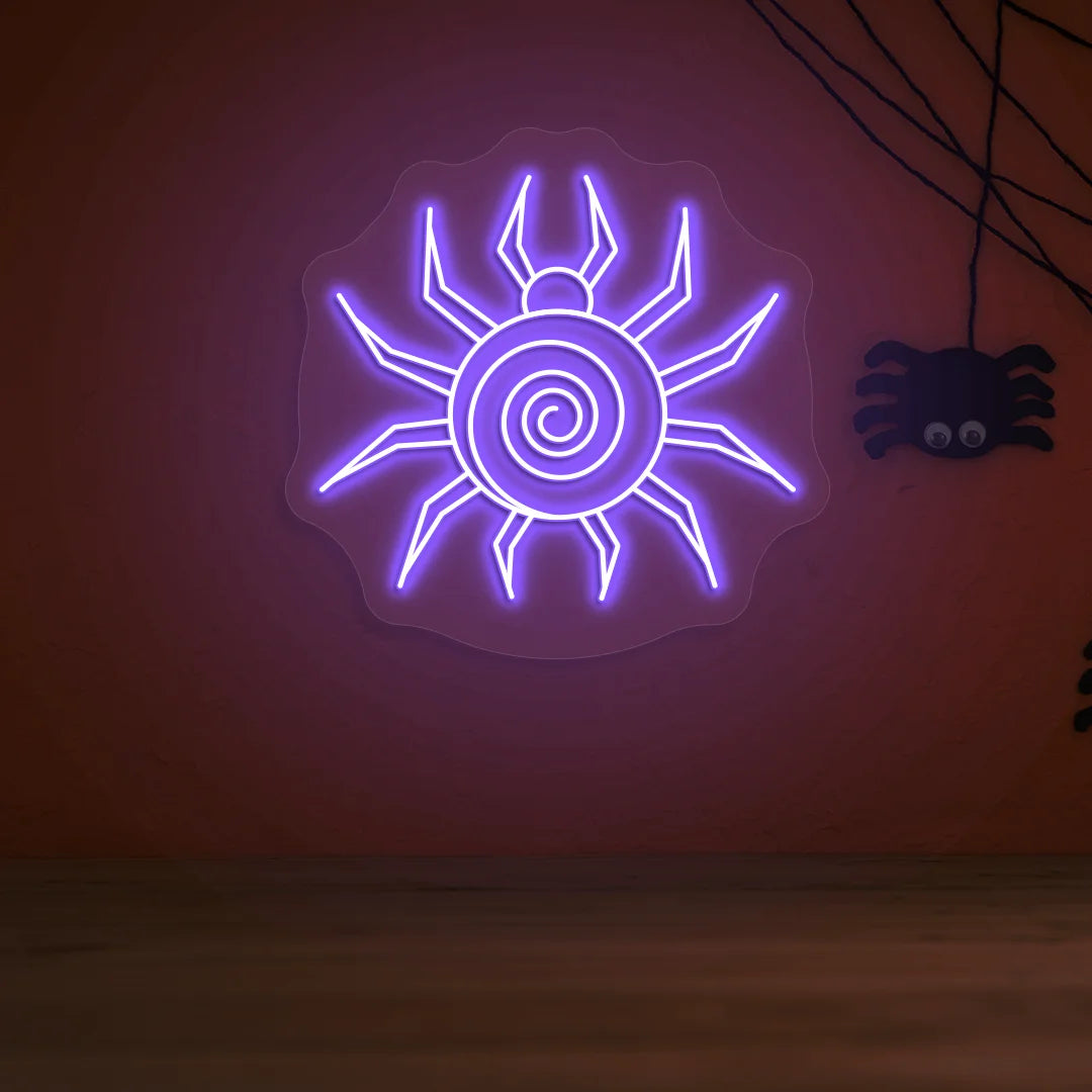 Spiral Spider Neon Sign | Purple