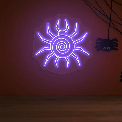Spiral Spider Neon Sign | Purple