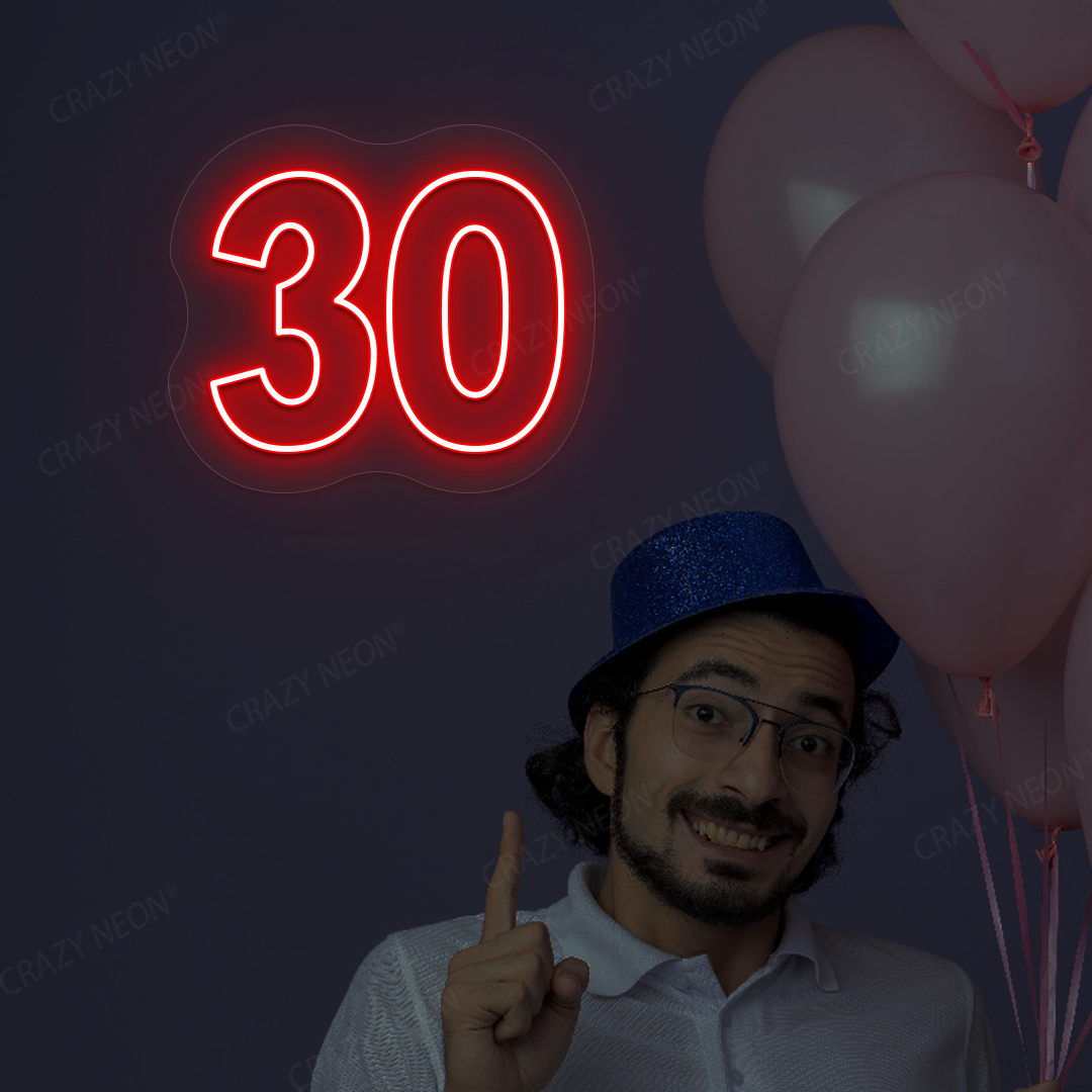 30 Neon Sign | Red