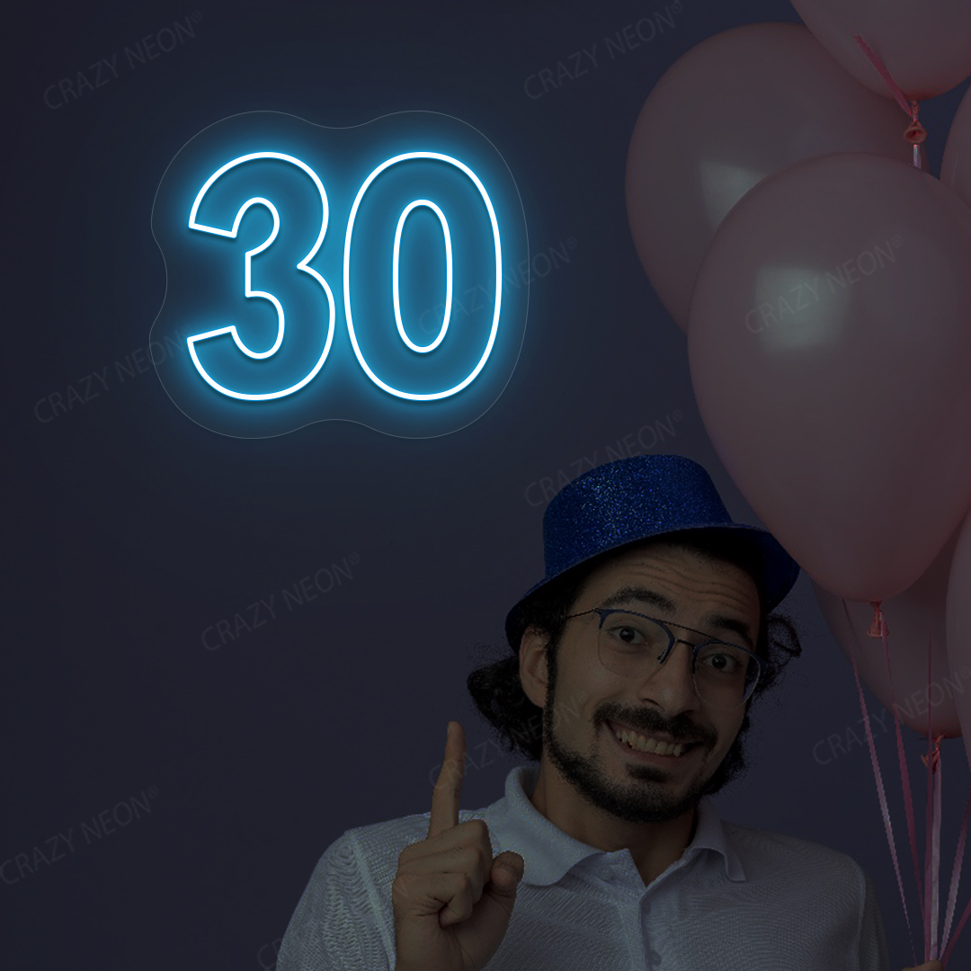 30 Neon Sign | Iceblue