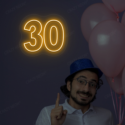 30 Neon Sign | Orange