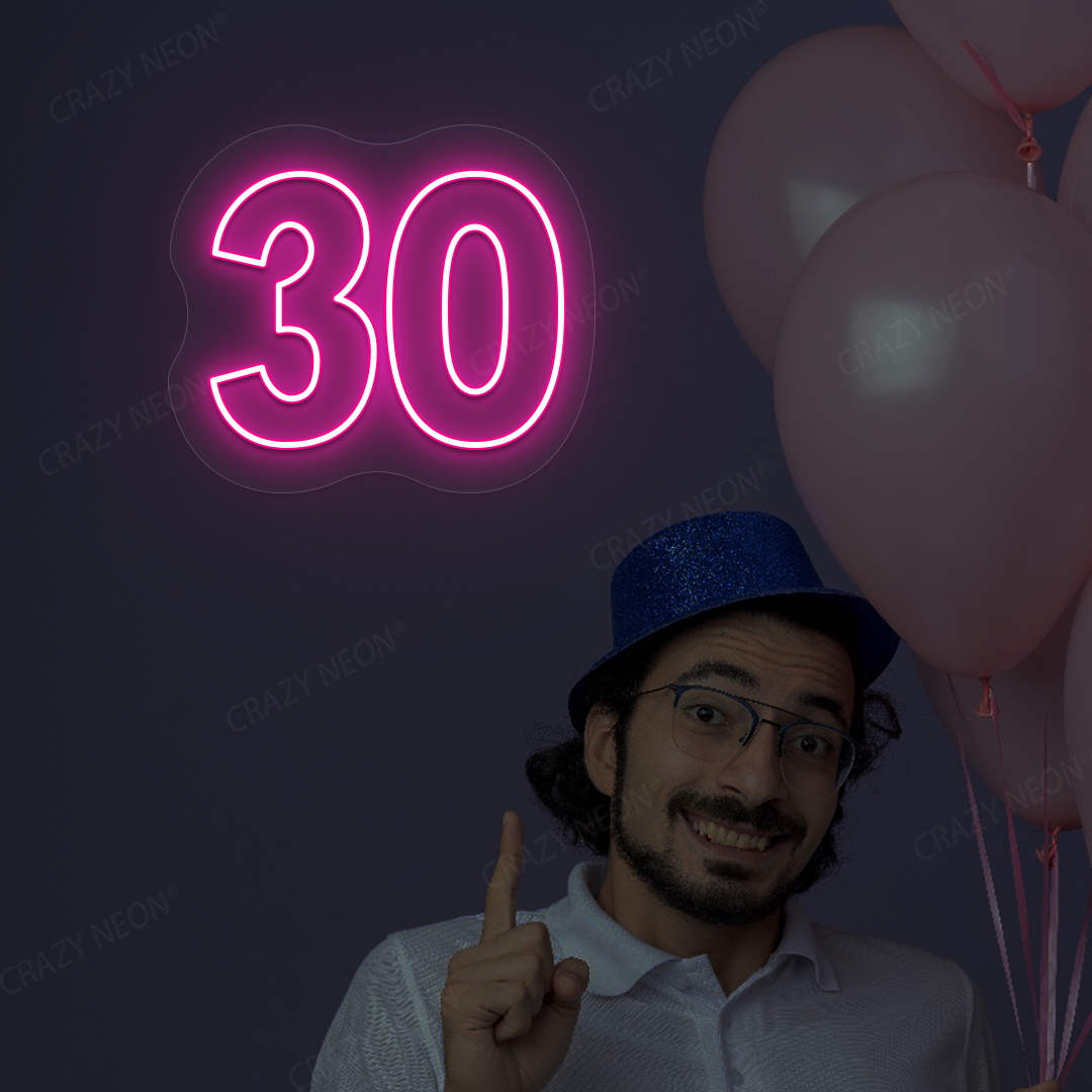 30 Neon Sign | Pink
