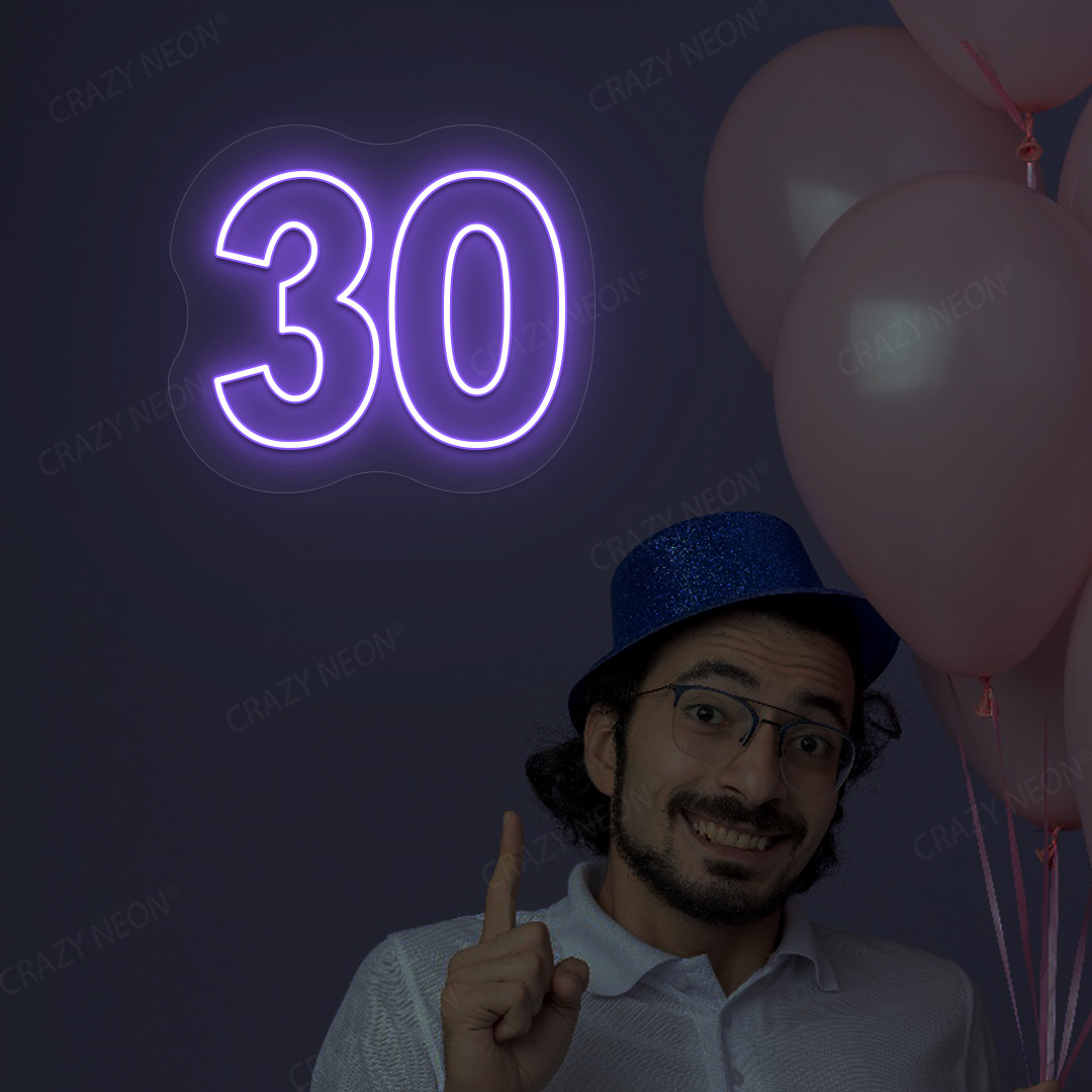 30 Neon Sign | Purple