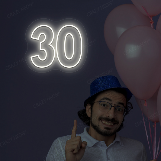30 Neon Sign | Warmwhite