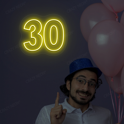 30 Neon Sign | Yellow
