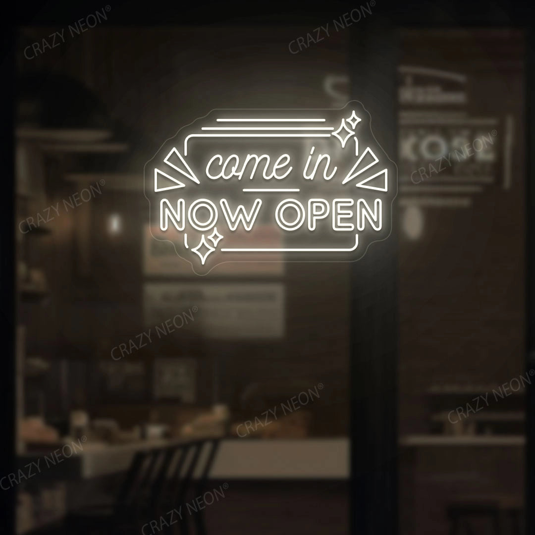 Come in Now Open Sign | Warmwhite