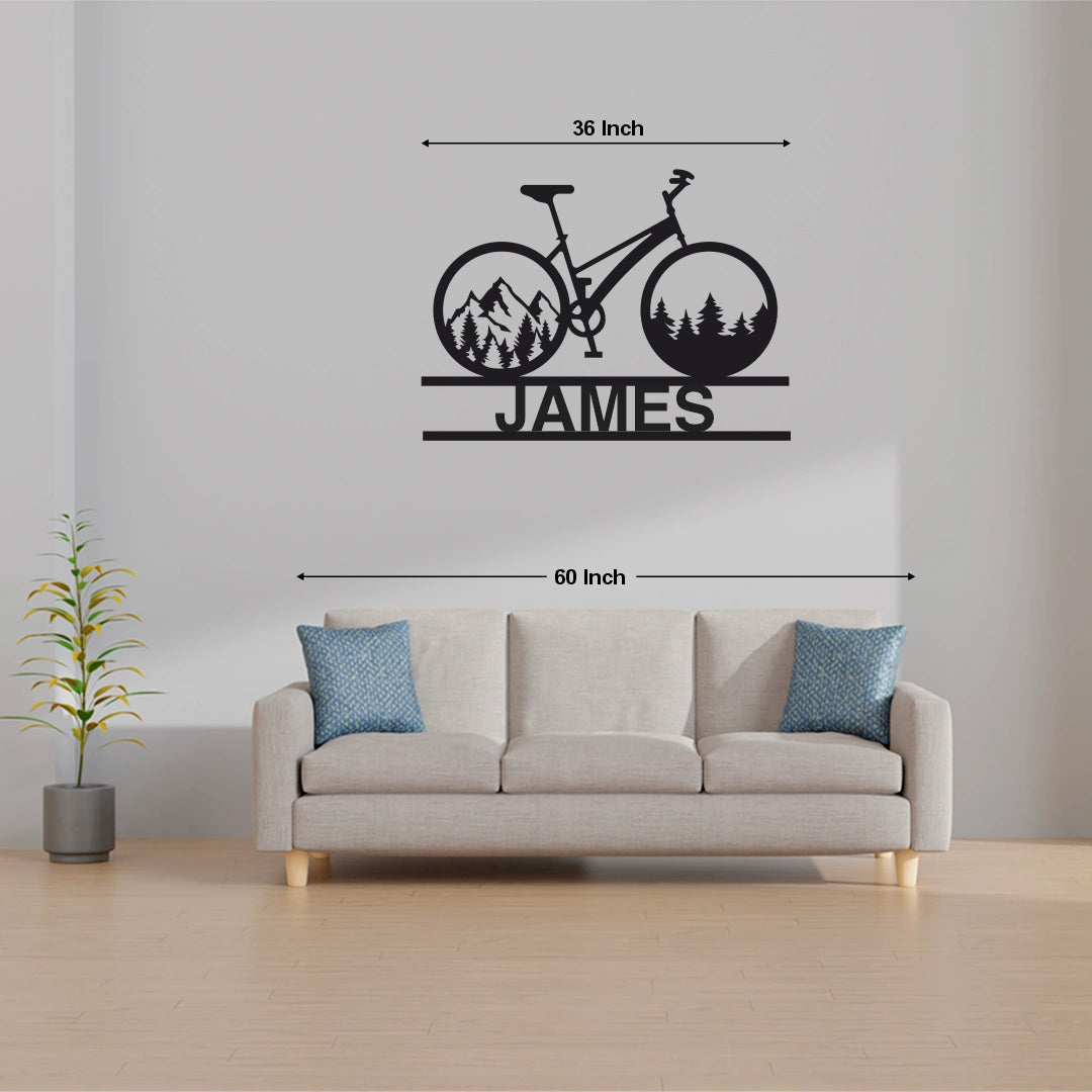Mountain Bicycle Name Personalized Metal Monogram size Reference