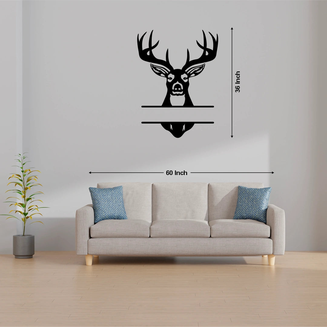 Deer Head Name Personalized Metal Monogram