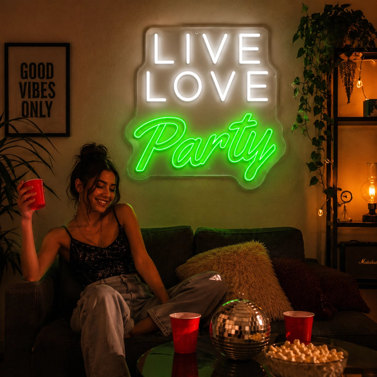 Live Love Party Neon Sign