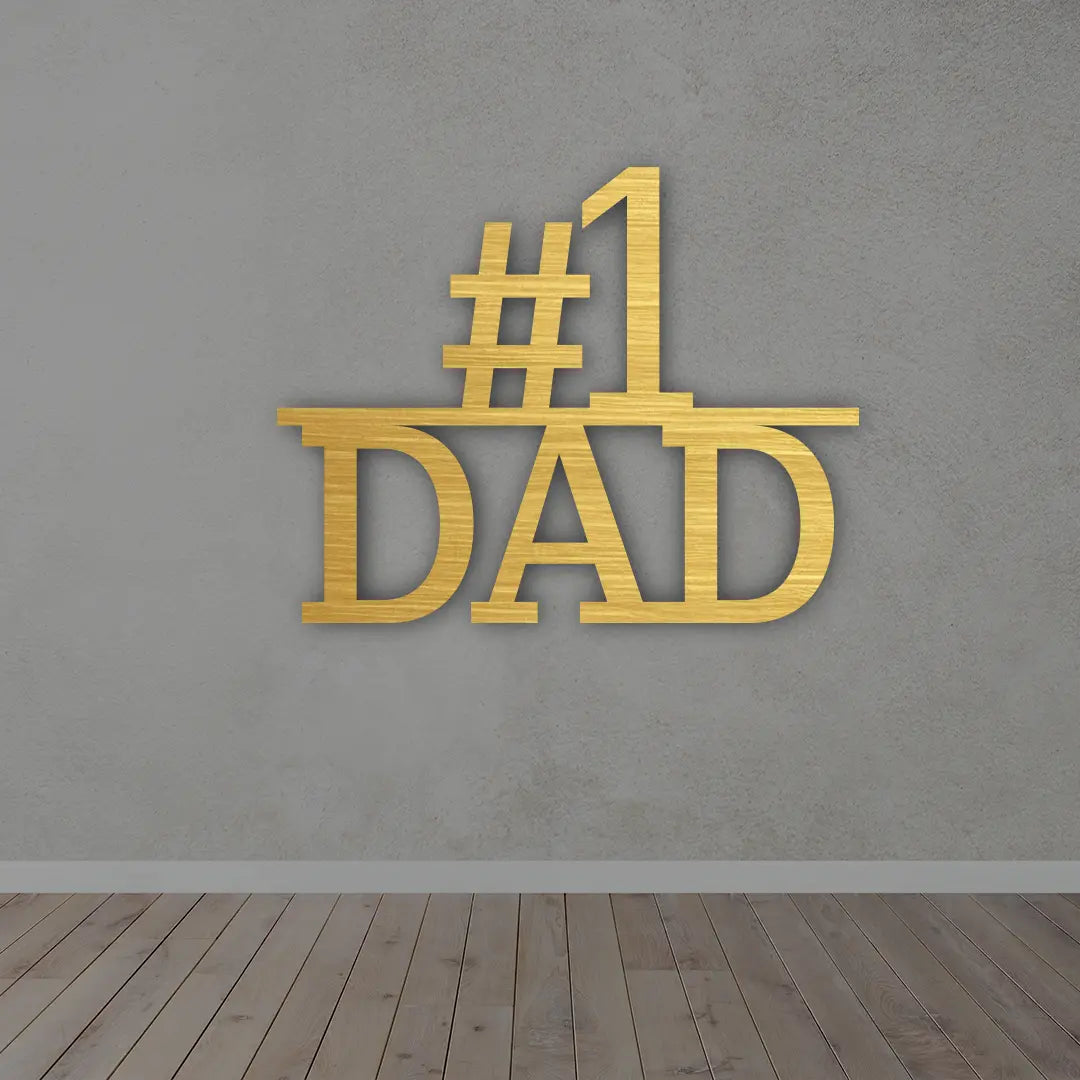 #1 DAD Metal Wall Art in Golden colour
