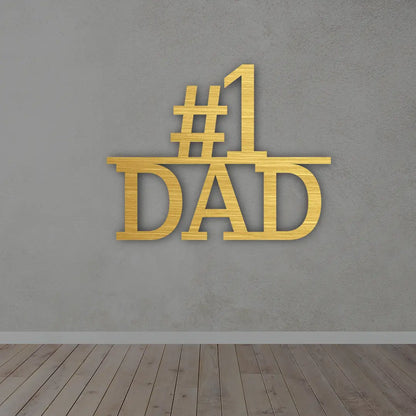 #1 DAD Metal Wall Art in Golden colour
