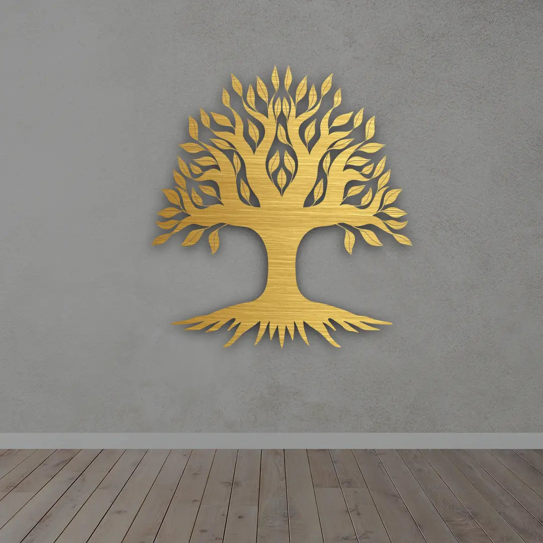 Tree of Life Metal Wall Art in Golden Colour
