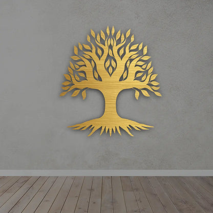 Tree of Life Metal Wall Art in Golden Colour