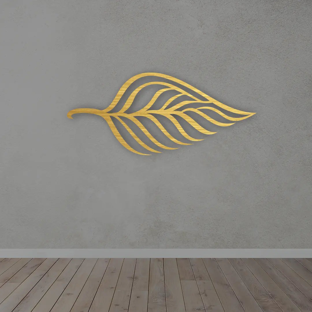 Metal leaf wall Art in golden colour