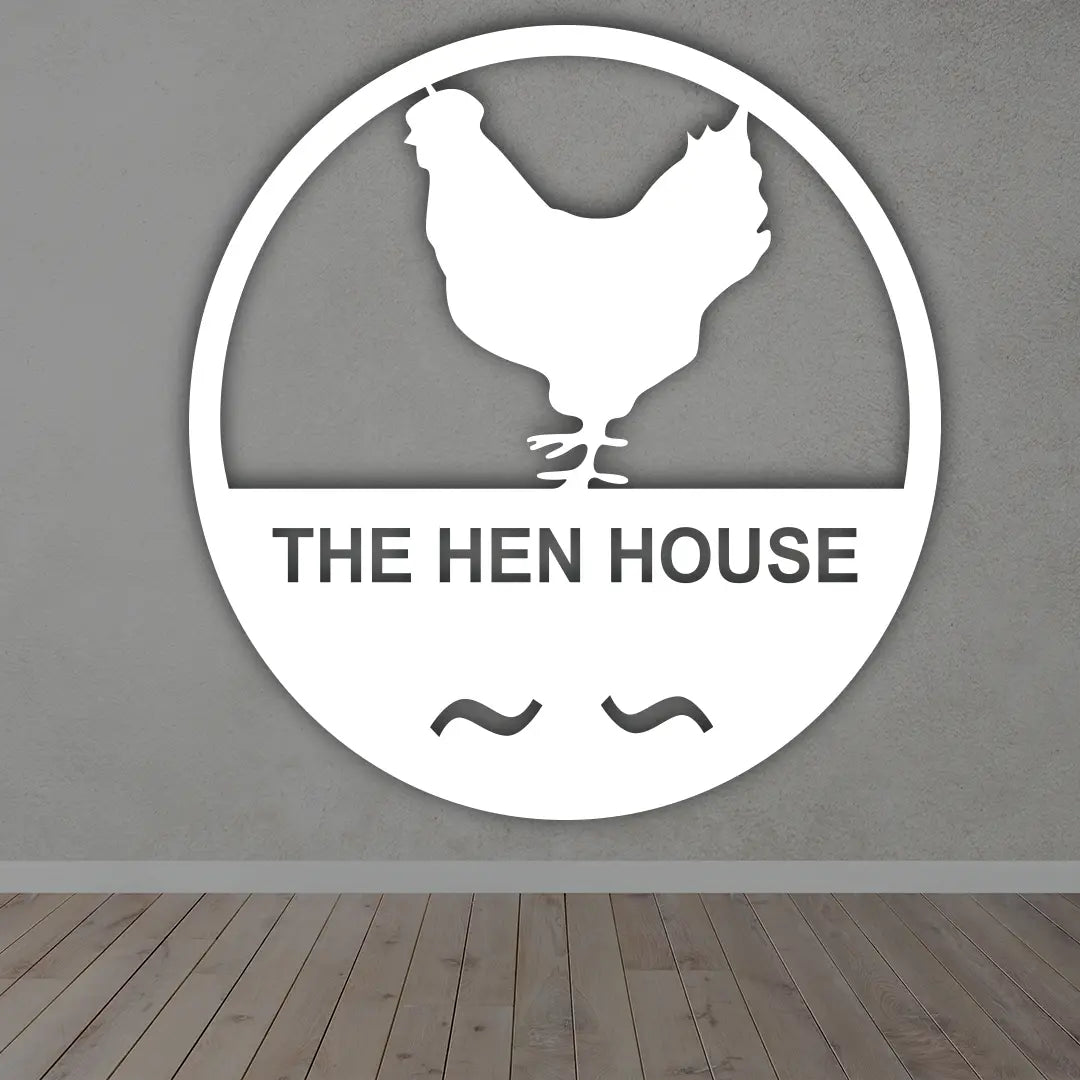 Chicken Metal Wall Art in white colour