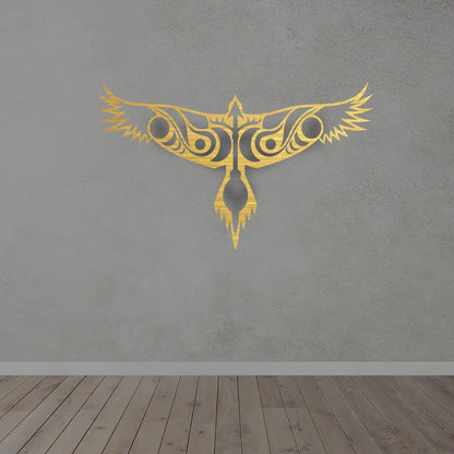 Eagle Metal Wall Art in Brushed golden color