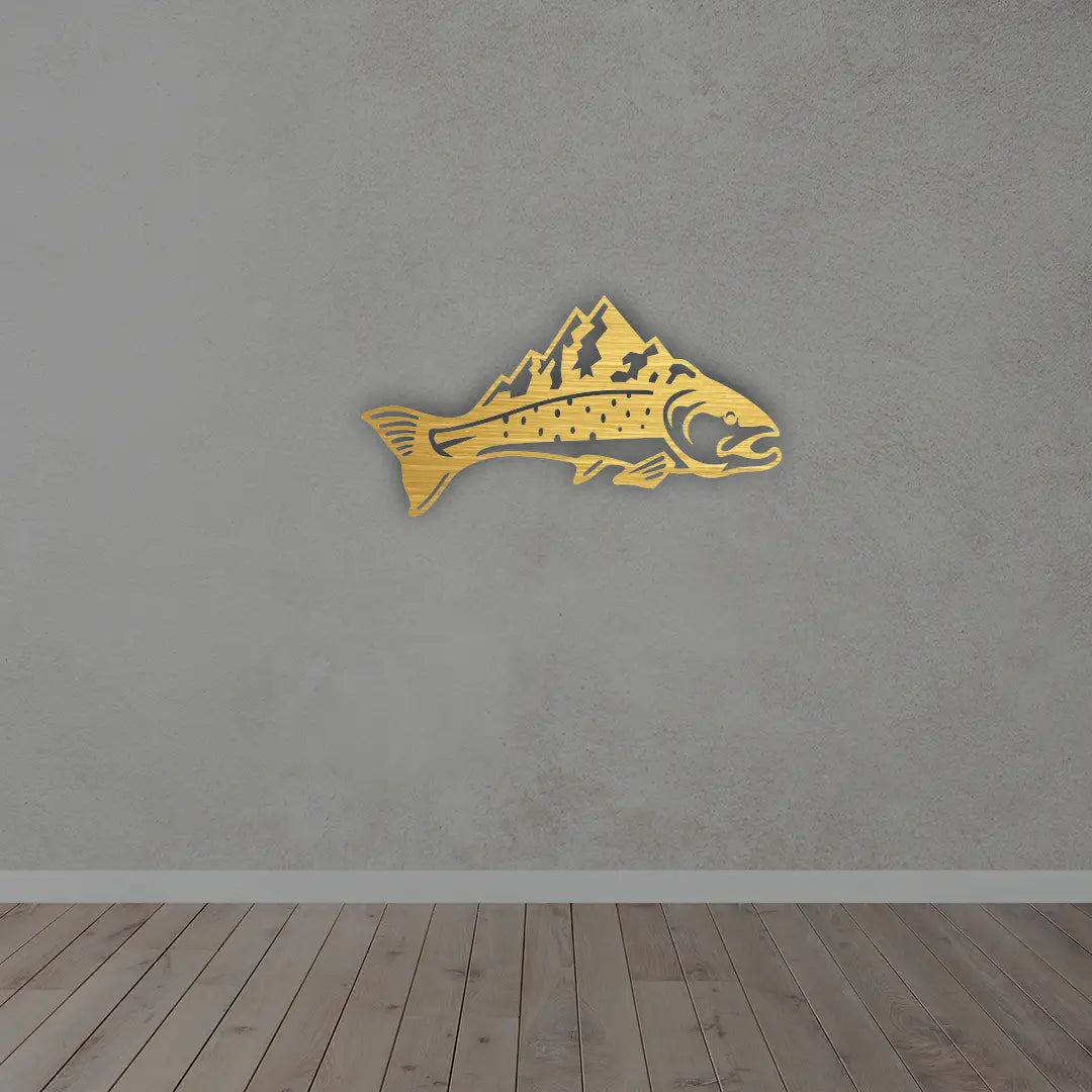 Fish Metal Wall Art in golden finish