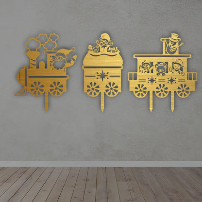 Santa Train Metal Wall Art Sign