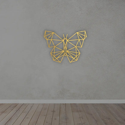 Butterfly Metal Sign in Golden Finish