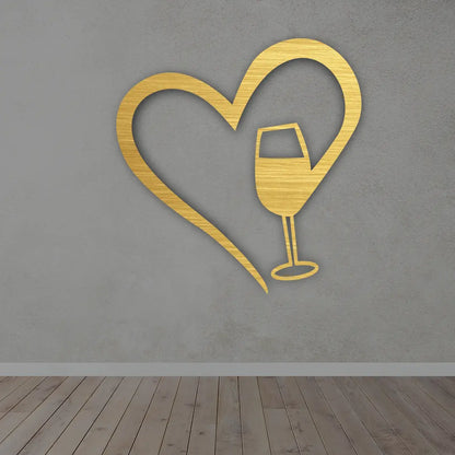 Wine Heart Metal Sign