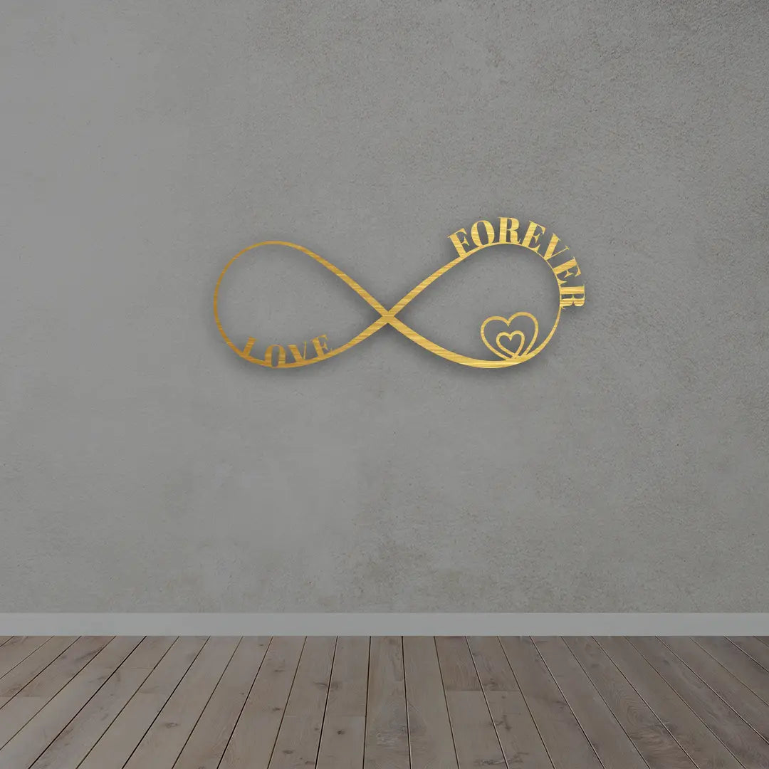 Infinity Heart Metal Wall art in Golden colour