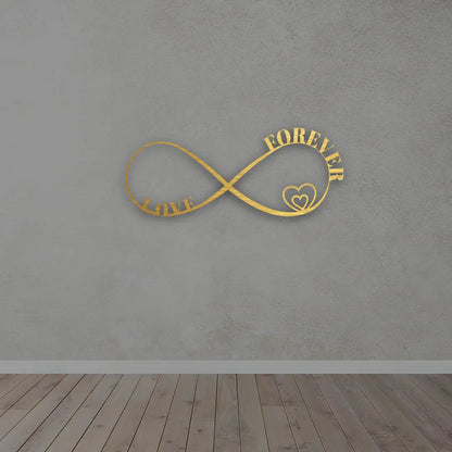 Infinity Heart Metal Wall art in Golden colour