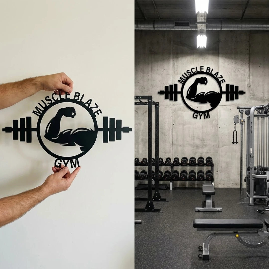 Personalized Muscle Gym Metal Sign